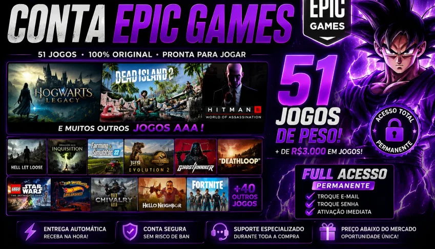 52 Jogos Aaa Na Epic Games! | Hogwarts Legacy + Dead Island