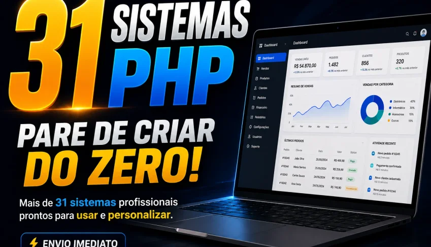 31 Sistemas PHP + MySQL Prontos | PDV, Loja, OS e Gestão