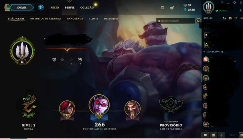 League of Legends SEM ELO LVL 33