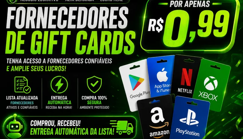 🚀 Lista De Fornecedores De Gift Cards