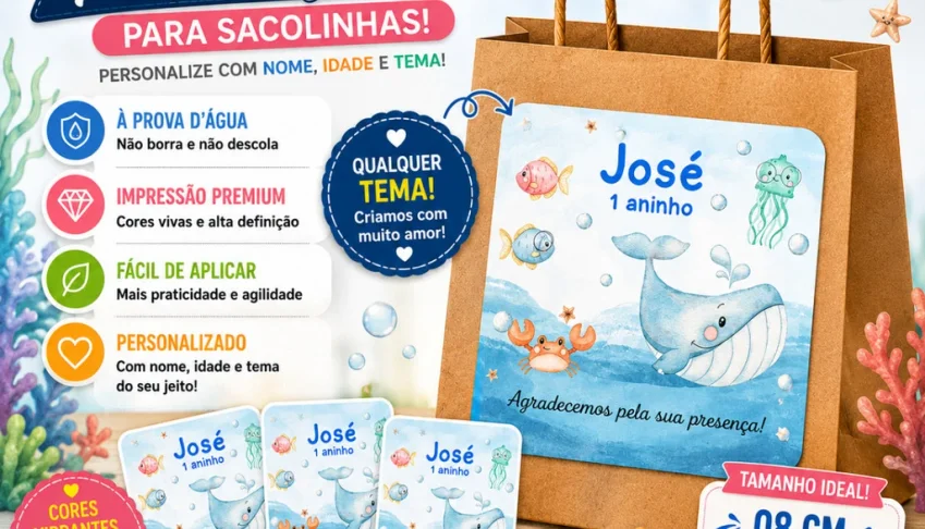 Adesivos Personalizados 8x8cm - Recortados