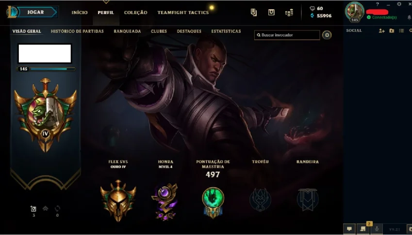 Conta lvl 145 - TODOS champ - gIV - 67 skins - +55kEA