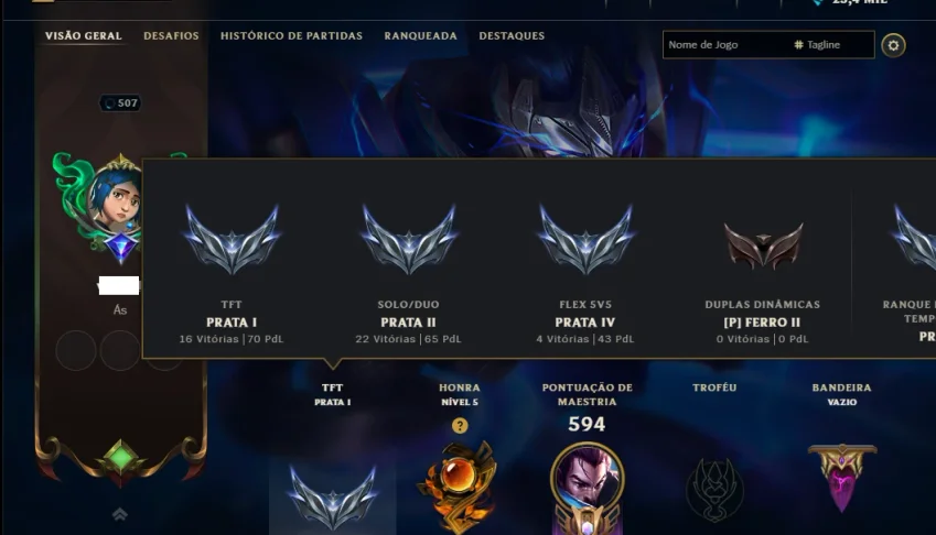 Prata 2 com TODOS os Champs e 253 Skins +3 Transcendentes