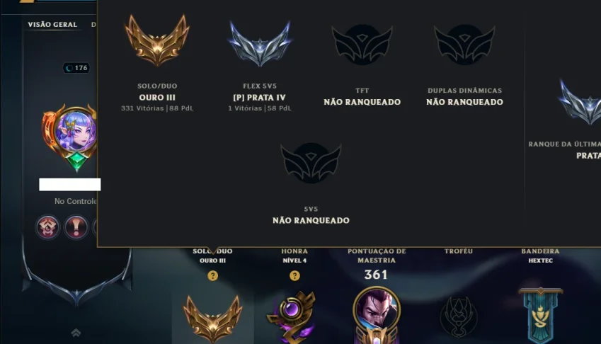 Ouro 3 com 115 Champs e 76 Skins