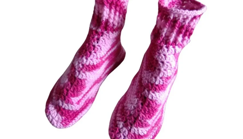Pantufa de Lã Rosa Mescla 36