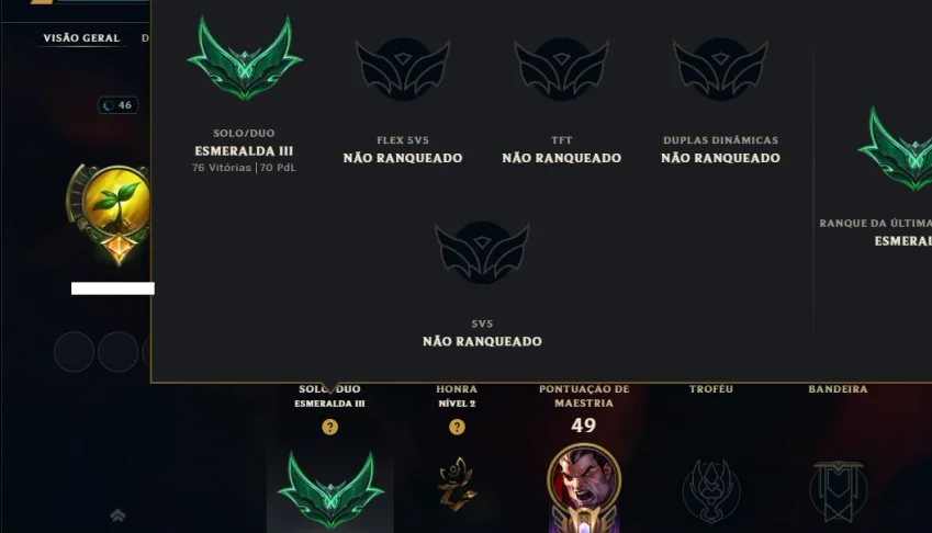 Esmeralda 3 com 50 Champs e 48 Skins ( JG / TOP )