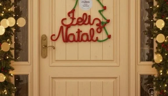 Guirlanda de Natal Tricotin Personalizada - Feliz Natal