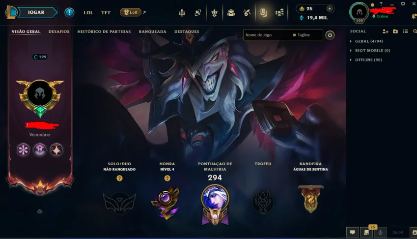 Unranked 127 Champs - 48 Skins - Full Acesso