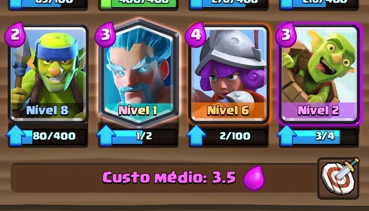 Conta clash royale nv8 arena quase 7
