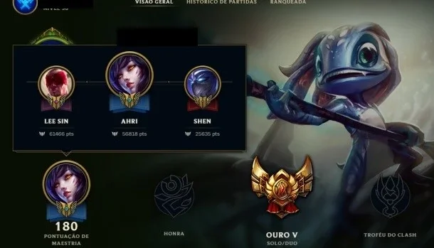 Conta LOL Ouro V