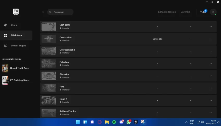Conta Epic Games