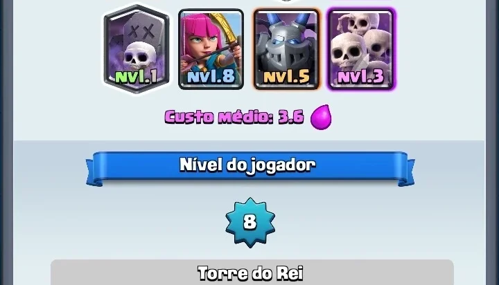 Conta Clash Royale,Nível 8,Arena 8,Mago de Gelo e Cemitério