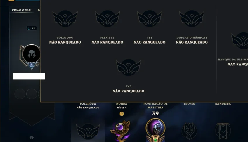 Unranked com 50 Champs e 39 Skins