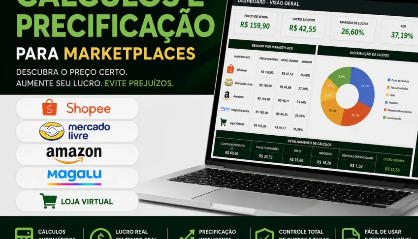 Planilha Profissional De Cálculos E Precificação Marketplace
