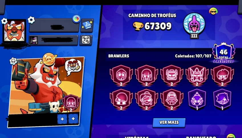 🔥 CONTA BRAWL STARS À VENDA 🔥 🏆 67K+ troféus 👑 107/107