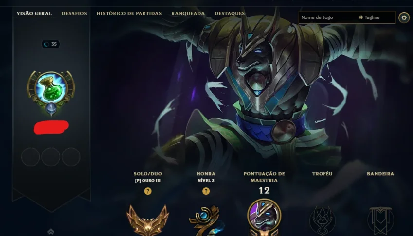 Conta Lol Ouro, 38 Skins, 8K Ea, Upada na Mão, 100% Segura