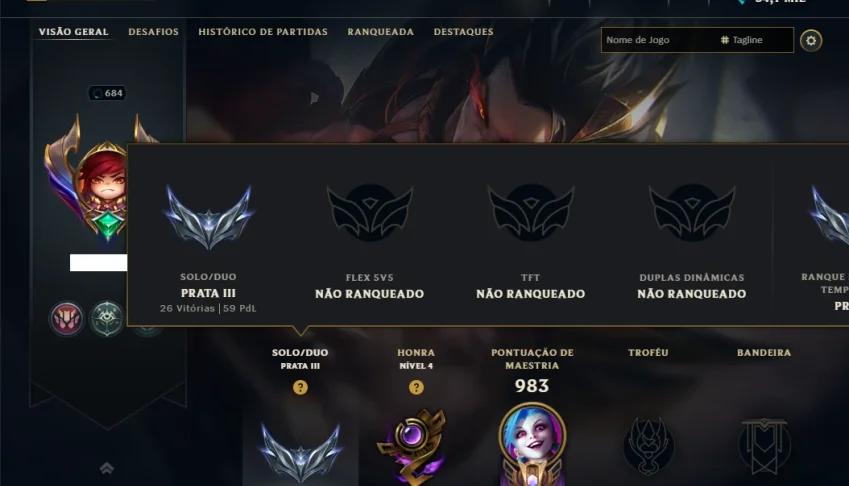 Prata 3 com TODOS os Champs e 349 Skins ( MID / ADC / JG )