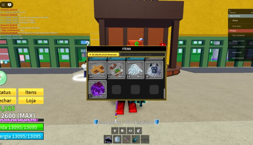 conta de blox fruits