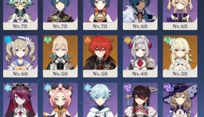 Genshin-Conta AR55 Vários personagens(constelações), itens e