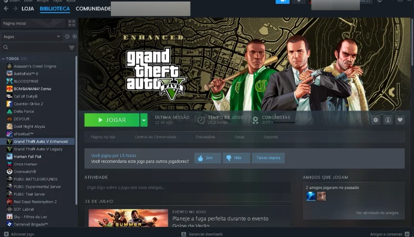 conta steam com varios jogos