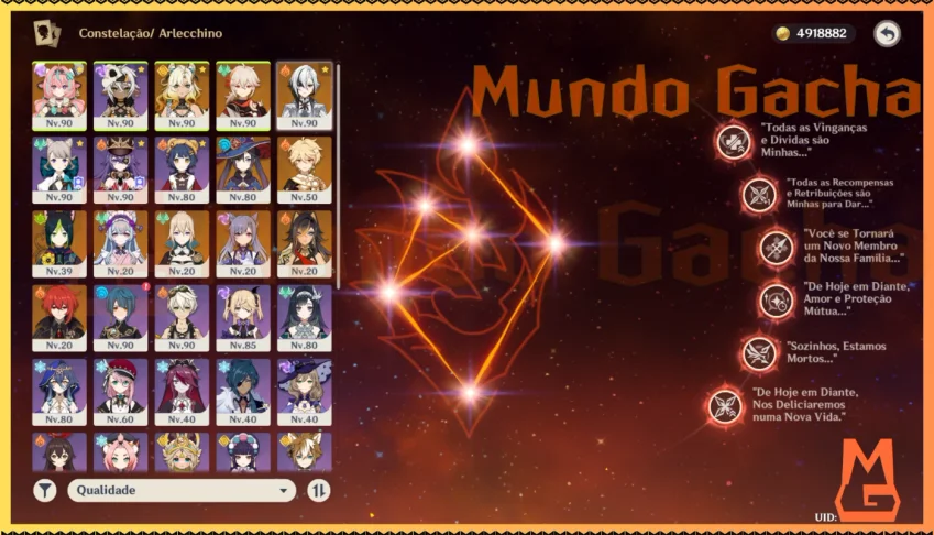 🟢 GENSHIN - OPÇÕES AR20~AR60 /C6 /Armas /Gemas +++✨