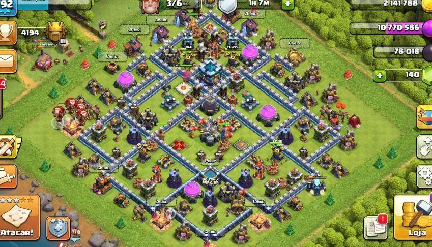 Clash do Clans CV 13 Defesas principais full.