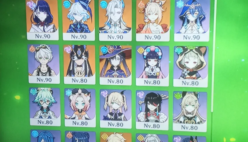 Conta de Genshin Impact com 13 personagens 5* e 5 armas 5*