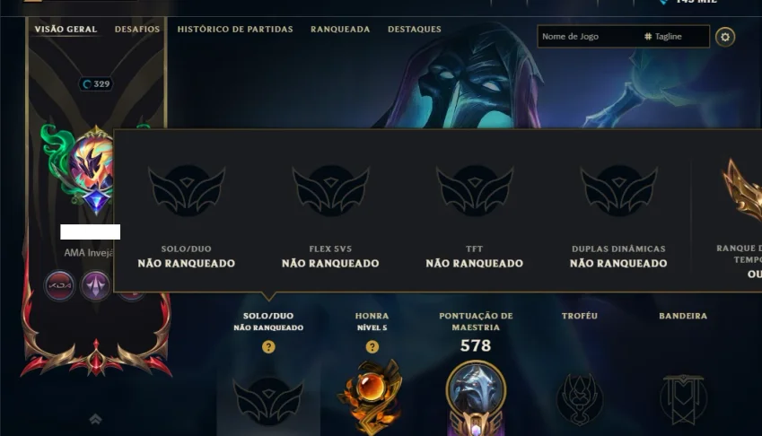 Unranked com TODOS os Champs e 161 Skins ( MID / TOP / JG )