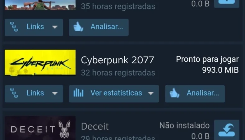 CONTA STEAM COM MAIS DE 100 JOGOS. Cyberpunk, RDR2, etc