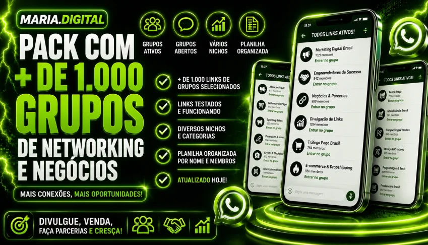 Pack Com +1.000 Grupos De Networking