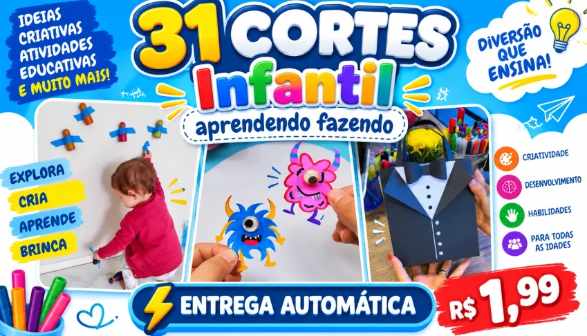 Pack 31 Cortes Infantil 🧒🎬 | Aprendendo Fazendo | Conteúdo