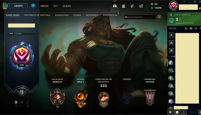 Conta LOL Level 356, 64 skins