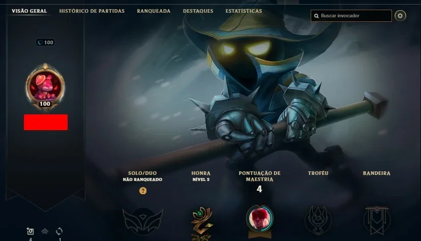 Conta de LoL Level 100