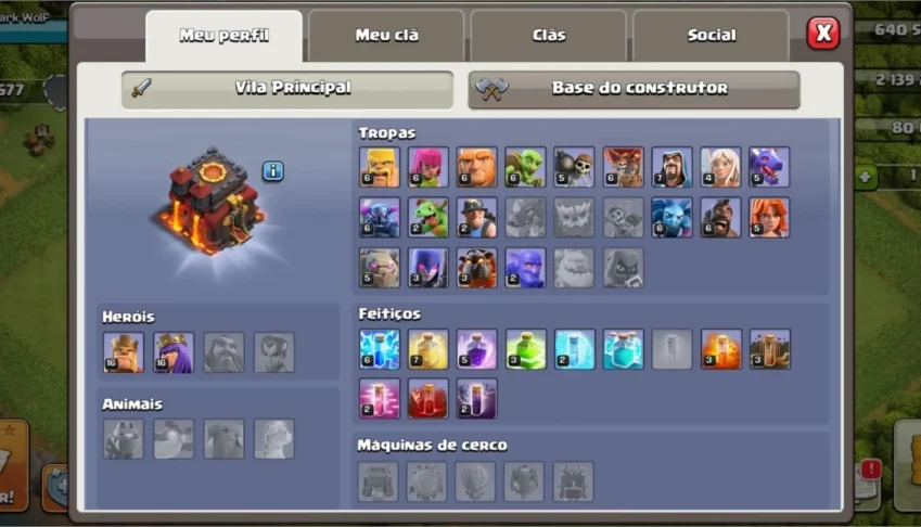 Conta Clash of Clans recem cv10 (Vindo de um cv 9 full)