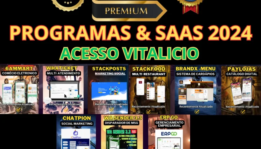 PACK PROGRAMAS & SAAS 2024 - ACESSO VITALICIO