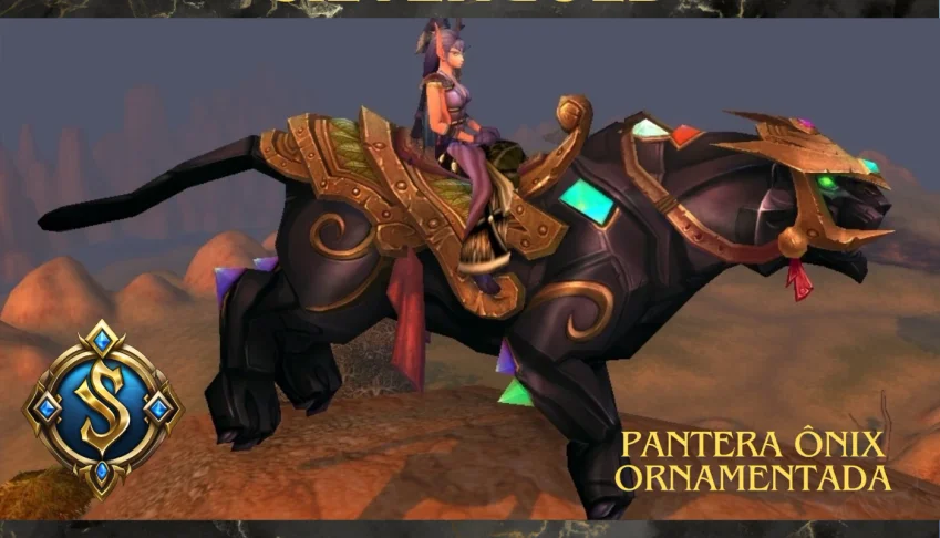Montaria Pantera Ônix Ornamentada Wow