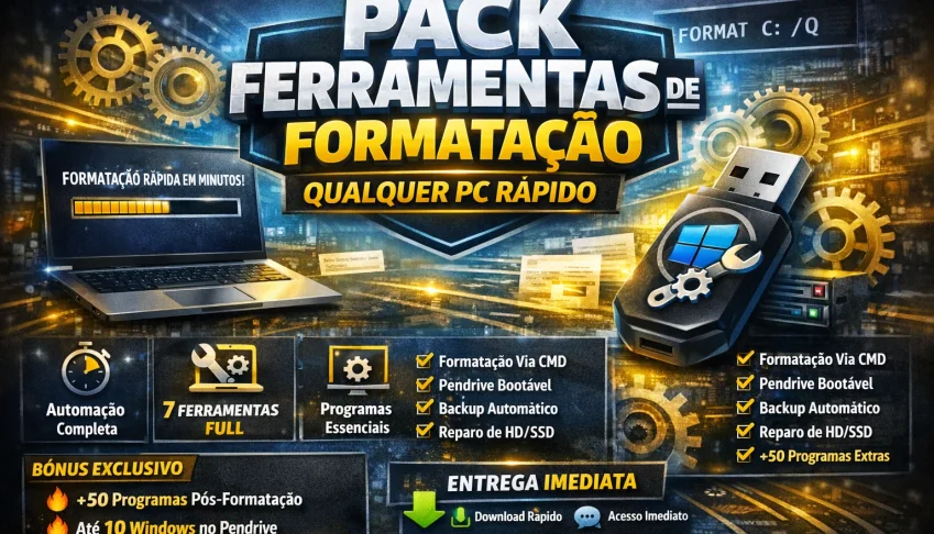 Pack Ferramentas de Formatação Qualquer PC Rápido