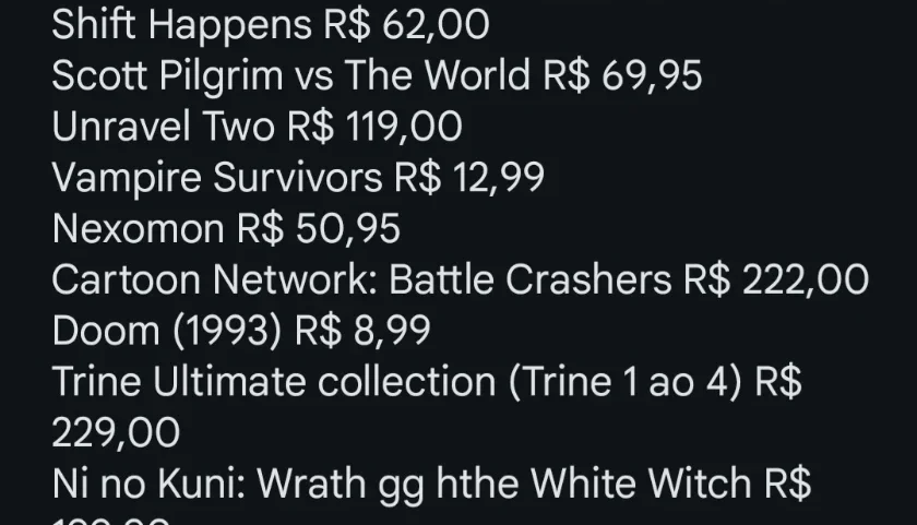 Contas Nintendo Switch