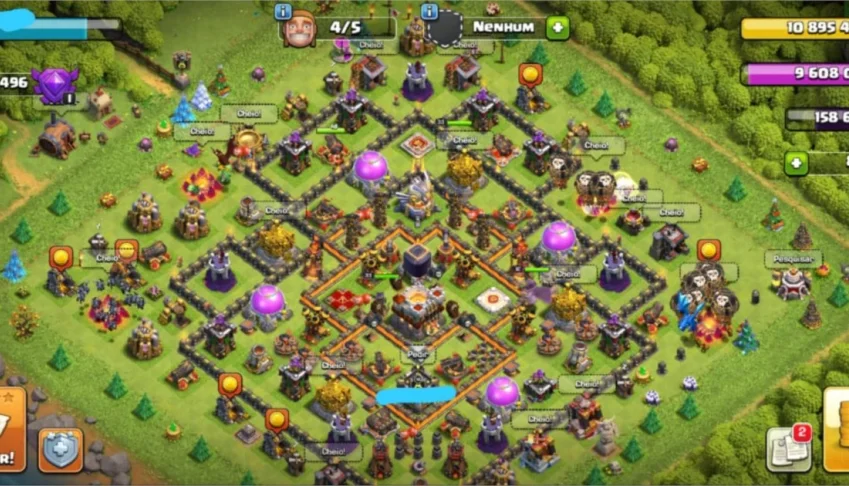 Cv 11 clash of clans bem upado, conta com mais de 5 anos