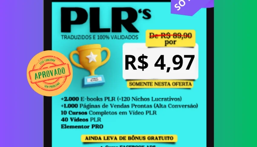 Pack Plr Ouro Premium - $$$