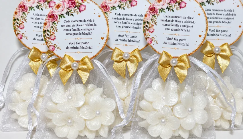20 Lembrancinhas Personalizadas Sabonete Flor de Jasmim