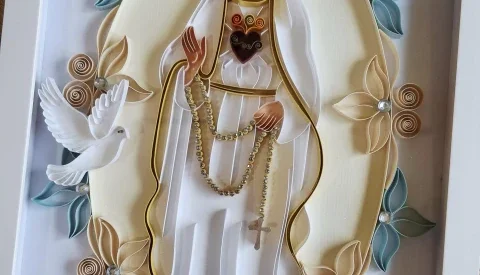 Nossa Senhora de Fátima em Quilling 23 x 33 cm
