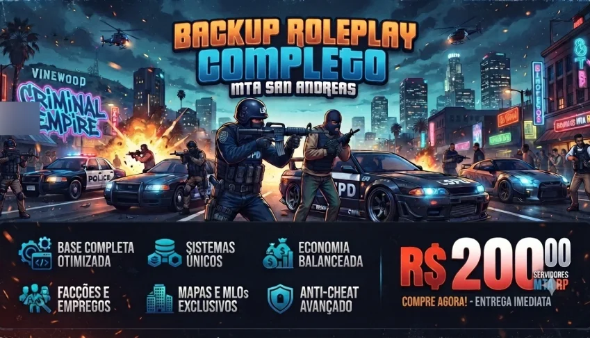 Backup Completo Roleplay para servidor no Multi Theft Auto