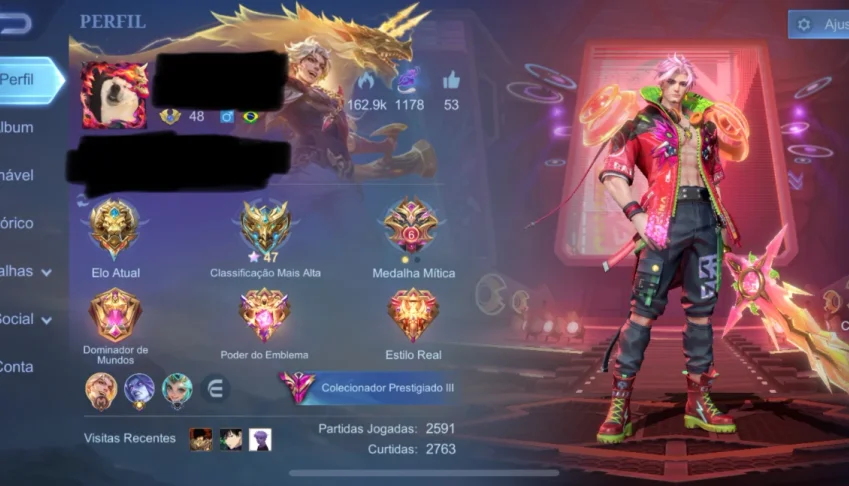 Conta Mobile Legends 137Herois/307Skins