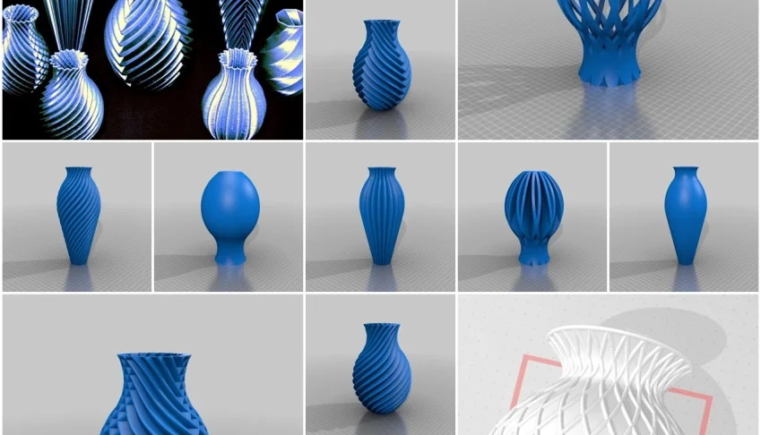 STL Para Impressão 3D - Coleção 13 Modelos de Vasos