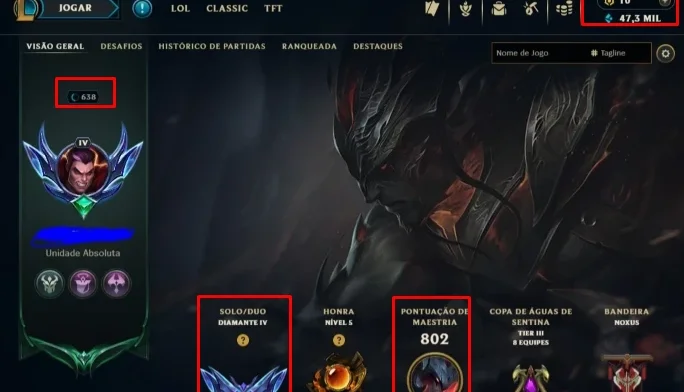 [Conta Br] Dima 4 [Soloq]+skins+ Mmr Bufado