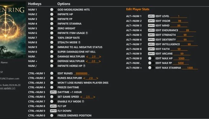 Cheat Elden Ring (incluindo DLC)