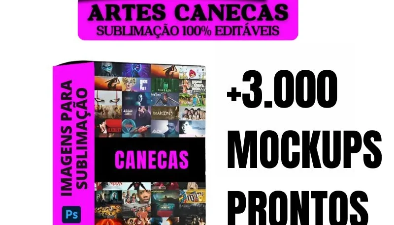 Pack +25.000 Artes Para Canecas (sublimação) +3.000 Mockups