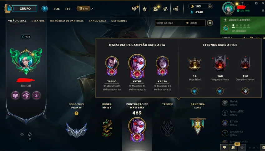 Conta League of Legends único dono criação de 2017