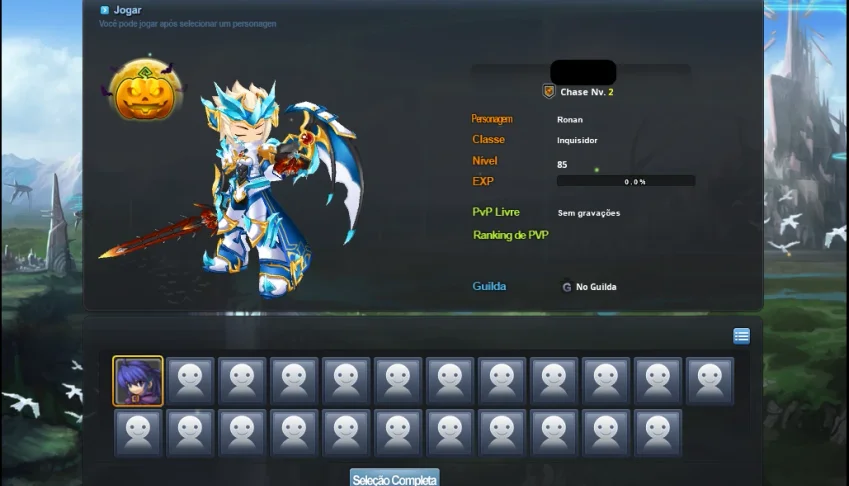 Conta do Grand Chase Classic Personagem Ronan LEV 85
